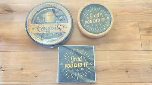 Graduation Party Supplies Tableware Set-Black and Gold Graduation Plates and ... - Picture 1 of 4