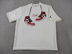 Jordan Shirt Adult Large White Cream Red Flight Jumpman Lost and Found Air
