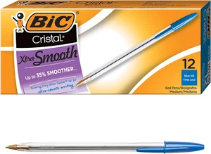 Bolígrafos Cristal Xtra Smooth Blue, punta media (1,0 mm), paquete de 12 unidades, ex - Imagen 1 de 6
