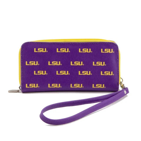 Ladies LSU Tigers Louisiana State Wristlet Womens Leather Wallet Cellphone Cover
