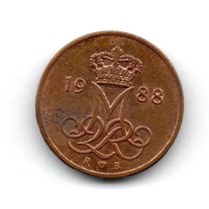 Denmark 1988, Crowned monogram of Margrethe II, 5 ØRE - Picture 1 of 2