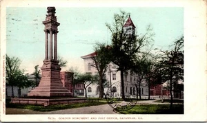 Vtg Savannah Georgia GA Gordon Monument and Post Office 1905 Postcard - Picture 1 of 2