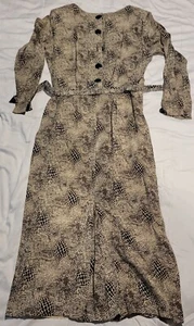 Flora Kung Silk Wrap Dress Size 6 Brown and Black Pattern New No Tags - Picture 1 of 10
