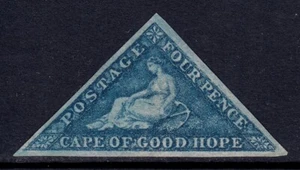 CAPE OF GOOD HOPE — SCOTT 13 (SG 19) — 1864 4d DK. BLUE — MNG — SCV $275 - Picture 1 of 2