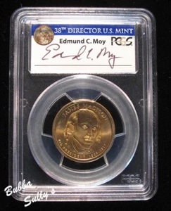 2007 James Madison Pres Dollar PCGS SP 65 Missing Edge Lettering/Satin Finish - Picture 1 of 2