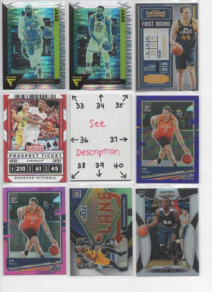 NEW Utah Jazz U-PICK Serial #'d JERS AUTO Rookie MITCHELL GOBERT MALONE STOCKTON - Image 1 of 4