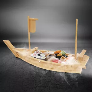 Wooden Sushi Boat Serving Tray 28 Inch Sushi Plate for Restaurant Parties Use - Picture 1 of 12