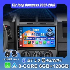 8-Core Für Jeep Compass 2007-2010 Autoradio Android 14 Car Play DAB+GPS 6G+128GB - Bild 1 von 18