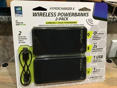 HYPERCHARGER  X GPX3BK-QI Wireless Powerbank 6000mAh 7.5Watt (2pack) NEW SEALED - Image 1 of 3