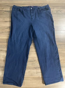 Gloria Vanderbilt Amanda Womens Plus Size 24W Blue Jeans Straight High Rise Dark - Picture 1 of 8