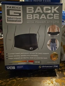 Neo G Back Brace With Power Straps Universal Size Ref 890 Adjustable One PC. - Picture 1 of 3