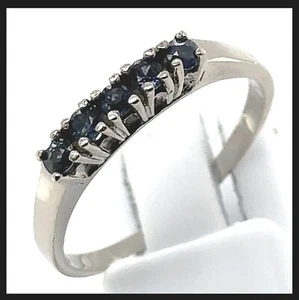 14K 585 Weiß Gold Half Memory Ring RS 64 Saphir 0,50 Carat Damenring Dame Zert. - Bild 1 von 24