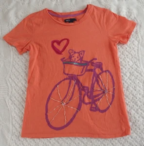 Gap Kids L 10 Girls Dog Bicycle Shirt GUC rare unique - Picture 1 of 5