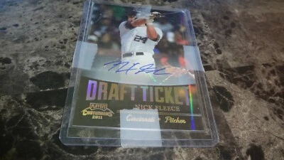 2011 PLAYOFF CONTENDERS NICK FLEECE DT-19  AUTOGRAPHED BASEBALL CARD - Image 1 of 2