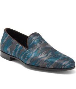 Magnanni Guapo Sky Camo Print Formal Venetian Loafers Blue Grey Silver Mens 11.5 - Picture 1 of 13