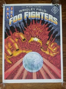 #/850 CHICAGO FOO FIGHTERS 2018 Wrigley Field Poster Show Print Emek Gan SIGNED - Picture 1 of 6