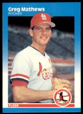 1987 Fleer Glossy Greg Mathews Rookie . St. Louis Cardinals #303 - Image 1 of 2