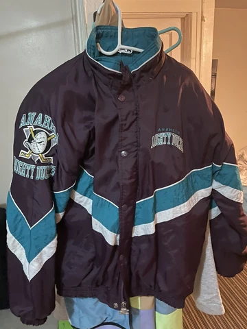 Vintage 90s Anaheim Mighty Ducks Jacket NHL Starter XL RARE Cover