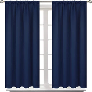 Blackout Curtains for Bedroom 45 Inch Length - Room Darkening Drapes Thermal Ins - Picture 1 of 12