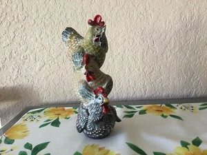 KITCHEN CHICKEN FIGURINE DECOR CERAMIC CHICKEN STATUE HOME DECORATIONS 3 CHICKEN - Picture 1 of 7