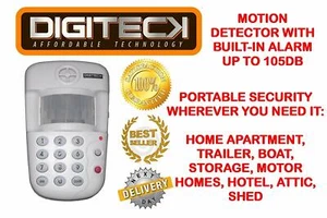 PIR DETECTOR W/SECURITY SAFETY PROGRAMMABLE KEYPAD INTRUDER ALARM 6 DIGIT CODE - Picture 1 of 1