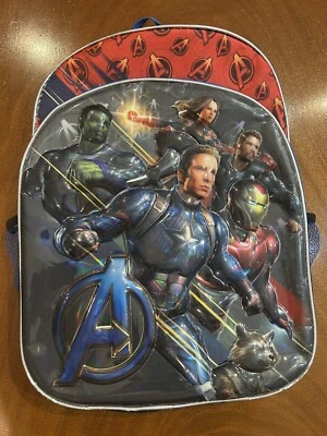 Marvel Avengers Little Boys 16" School Backpack Book Bag Kids Toy Captain Iron  - Image 1 of 4