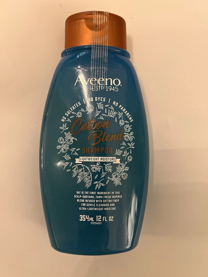 Champú de mezcla de algodón para cuero cabelludo calmado Aveeno hidratación ligera sin sulfatos cabello 12 OZ Foto 1 de 1