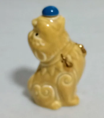 Vintage Chinese Porcelain Yellow Foo Dog Snuff Bottle - Preowned - Image 1 of 4