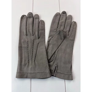 B. Altman & Co. Vintage graue Lederhandschuhe Damengröße 8 - Bild 1 von 4