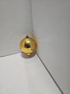 Plastic Gold Disco Ball Christmas Ornament Holiday Decoration - Picture 1 of 2