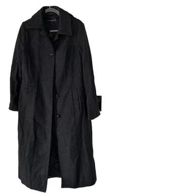 Donnybrook Coat Womens  Black Wool Blend Long Overcoat Lined , Pockets/ Size 10 - Image 1 of 4