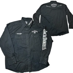 Wrangler Jack Daniels Black Old No. 7 Long Sleeve Button Down Shirt XL - Picture 1 of 10