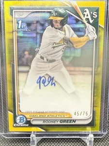 Rodney Green 2024 Bowman Draft #CPA-RG 1st Chrome Autograph Yellow Refractor /75 - Picture 1 of 10