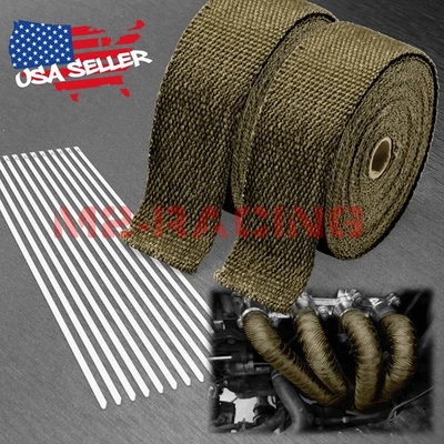 Cinta térmica de aislamiento de cabezal de escape de titanio de 2 rollos de 2" 50 pies Foto 1 de 4