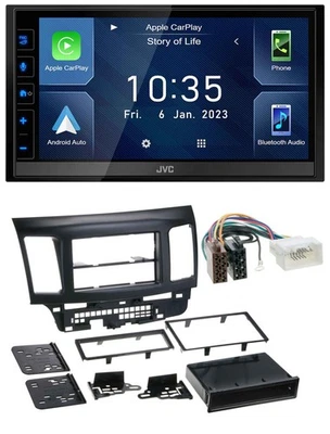 JVC DAB Bluetooth MP3 USB 2DIN Autoradio für Mitsubishi EVO Lancer ab 08 - Bild 1 von 4