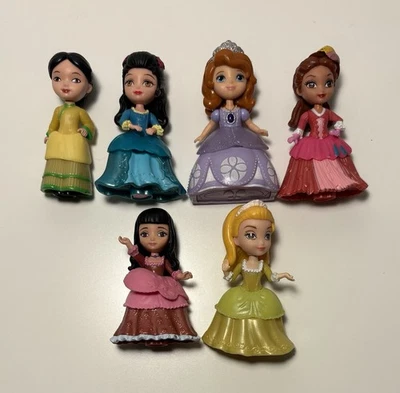 迪士尼公主索菲亚和朋友玩偶 3 英寸折叠迷你娃娃 6 件装玩具 — 第 1/4 张图片