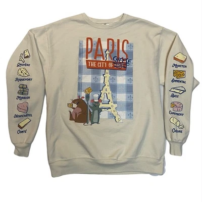 Moletom Disney Adulto M Bege Ratatouille Remy EPCOT Paris Cidade do Queijo - Imagem 1 de 4