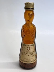 Bottiglia liquore vetro marrone vintage Florenza miniatura 50 ml 5” figura femminile vuota - Foto 1 di 13