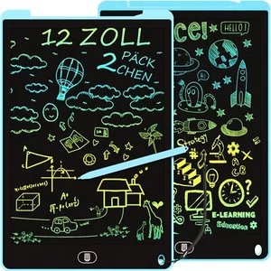 2 Pack LCD Schreibtafel Bunte 12 Zoll Zeichentafel LCD Writing Tablet mit Spe... - Bild 1 von 7