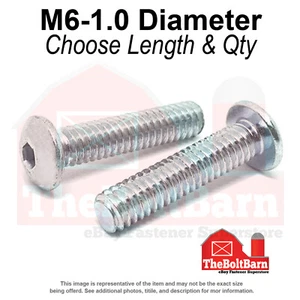 M6-1.0 CL12.9 Coarse Button Socket Cap Screws Zinc Clear (Pick Length & Qty) - Picture 1 of 11
