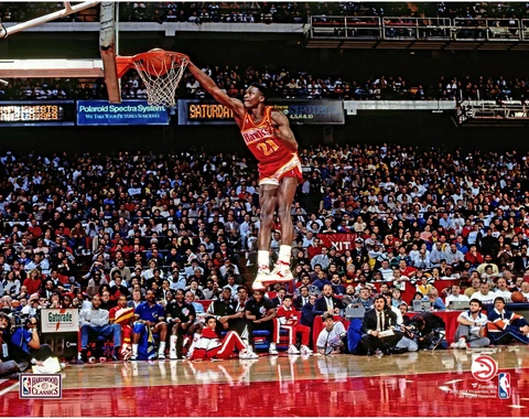 Dominique Wilkins Atlanta Hawks Unsigned 1988 NBA Slam Dunk Contest Photograph Cover