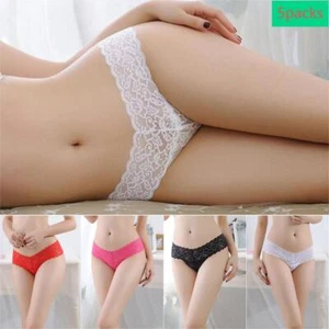 1-5X Women Underwear Sheer Lingerie Mesh Brief Lace Panties Knickers ヘ - Picture 1 of 29