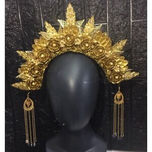 Queen Crown, Halo Crown, Gold Halo, pendant crown, Halo Headpiece, Gold Crown