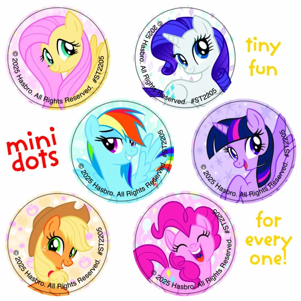 150 adesivos Mini My Little Pony, cada um redondo de 7/8 pol. - Imagem 1 de 1