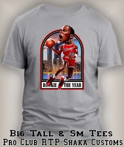 Big & Tall Toon "J" Rookie of the Year Sport Graphic Tee Shirt Pro Club Shaka - Picture 1 of 5