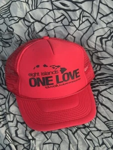Gorra Eight Islands One Love Ewalu Cultural roja Trucker Hawaii Aloha Otto - Imagen 1 de 7