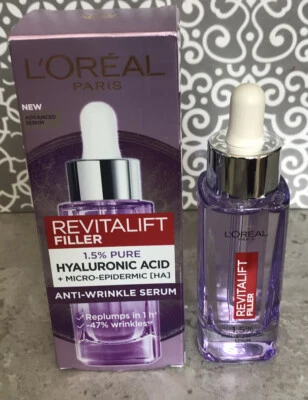 L'Oreal Revitalift Filler Hyaluronic Acid Anti-Wrinkle Serum 30ml Replumps - Image 1 of 4