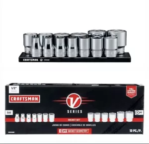 CRAFTSMAN V-SERIES STANDARD Socket Set SAE 1/2 Inch Drive, 13 Piece CMMT17380V - Picture 1 of 4