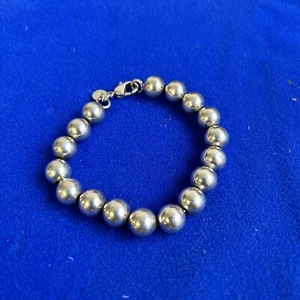 Tiffany & Co 925 Sterling Silver Ball Bead Bracelet 7.5" - Picture 1 of 2
