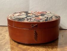 Vintage Primitive Shaker Style Oval Wood Sewing Box